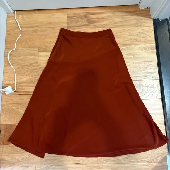 Banana Republic COWL-NECK TOP MAXI SLIP SKIRT SLIT Burnt Carmel - Picture 5 of 5
